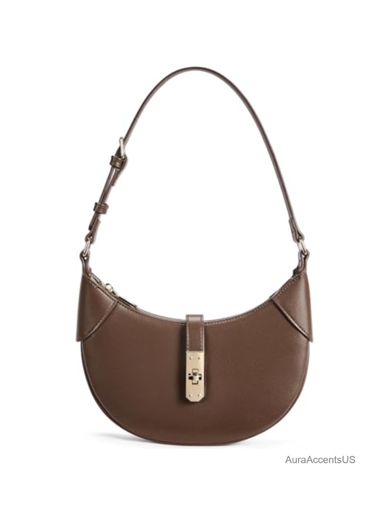 Vegan Leather Crescent Shoulder Bag - Adjustable Strap Purse